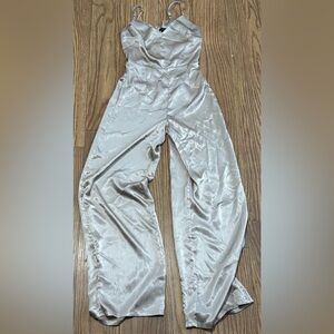 Forever 21 Shimmering Silver Jumpsuit